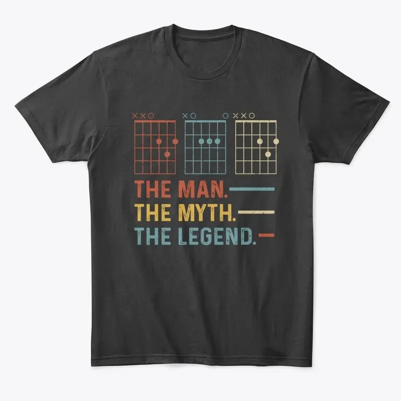 Guitar Chord Shirt Papa Man Myth Legend